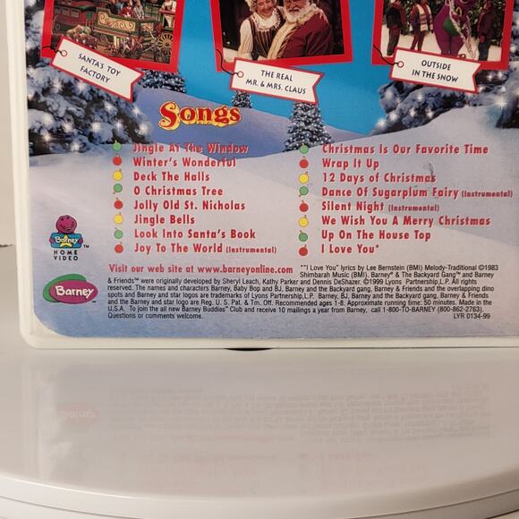 Barney Night Before Christmas VHS 1999 Lyrick Clamshell Tape Tested Collectible - Picture 9 of 15